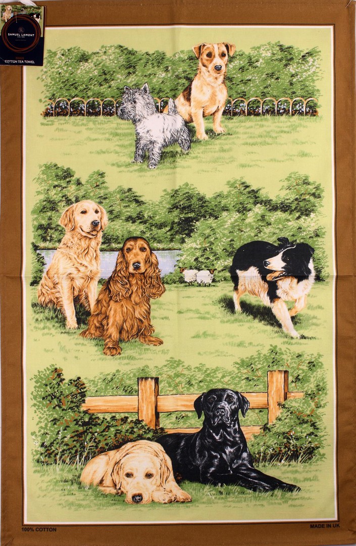 Samuel Lamont 'Dogs' tea towel Code : TT-153 image 0